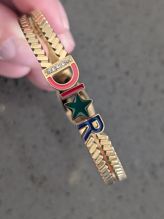 Fashion Jewelry Jewelry - Gold-Tone Multicolor Letter & Star Bracelet   DI🌟R
